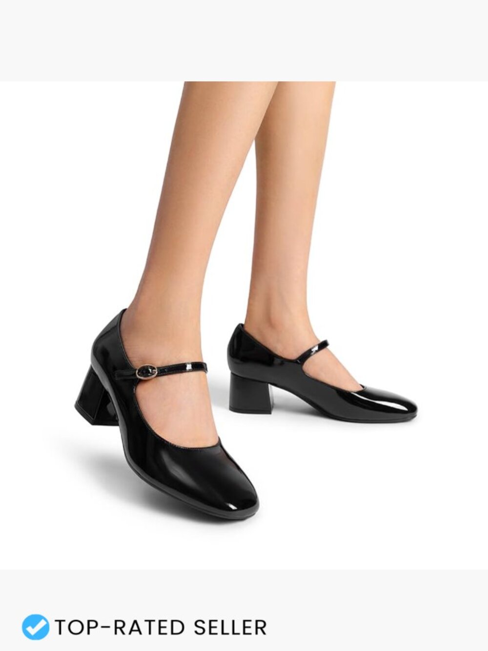 Women's Mary Jane Shoes Chunky Block Heels Round Toe Vintage Dress Pumps - Picture 6 of 7